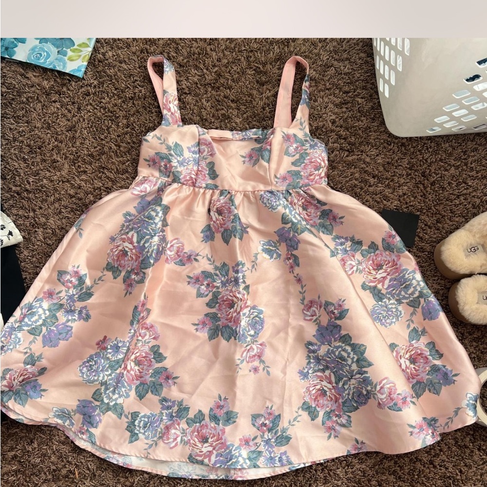 Lulu's Pink and Purple Floral Dress